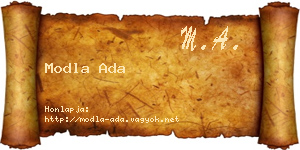 Modla Ada névjegykártya